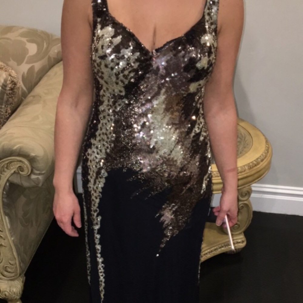 ALBERTO MIKALI BRONZE SEQUINCE TOP